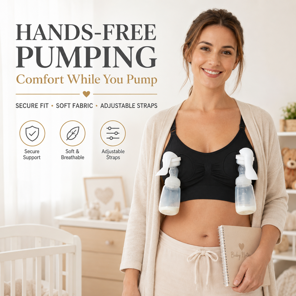 Nursing Bra Clip - Бюстгальтер для сцеживания без помощи рук,