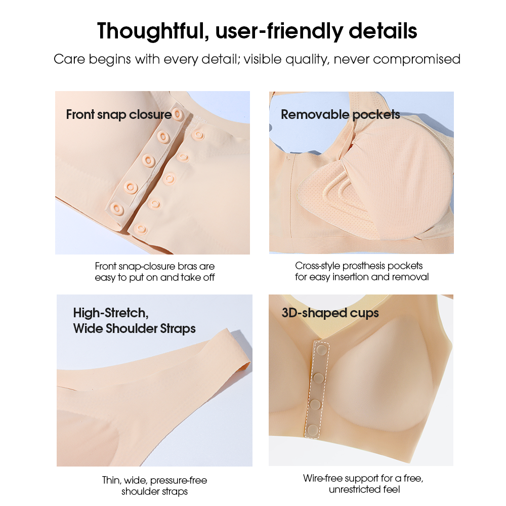 Mastectomy Bra Pocket - Бесшовный бюстгальтер LERVANLA для мастэктомии с