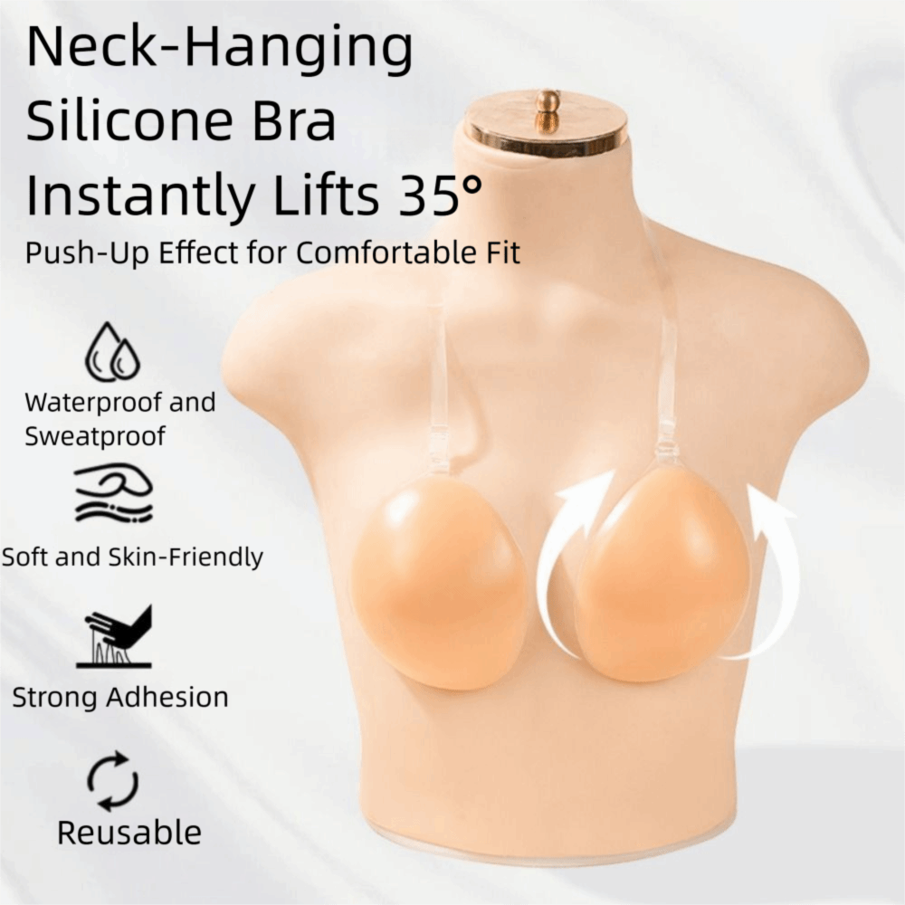 Push Up Bra Silicone - Бесшовный женский невидимый бюстгальтер без спинки