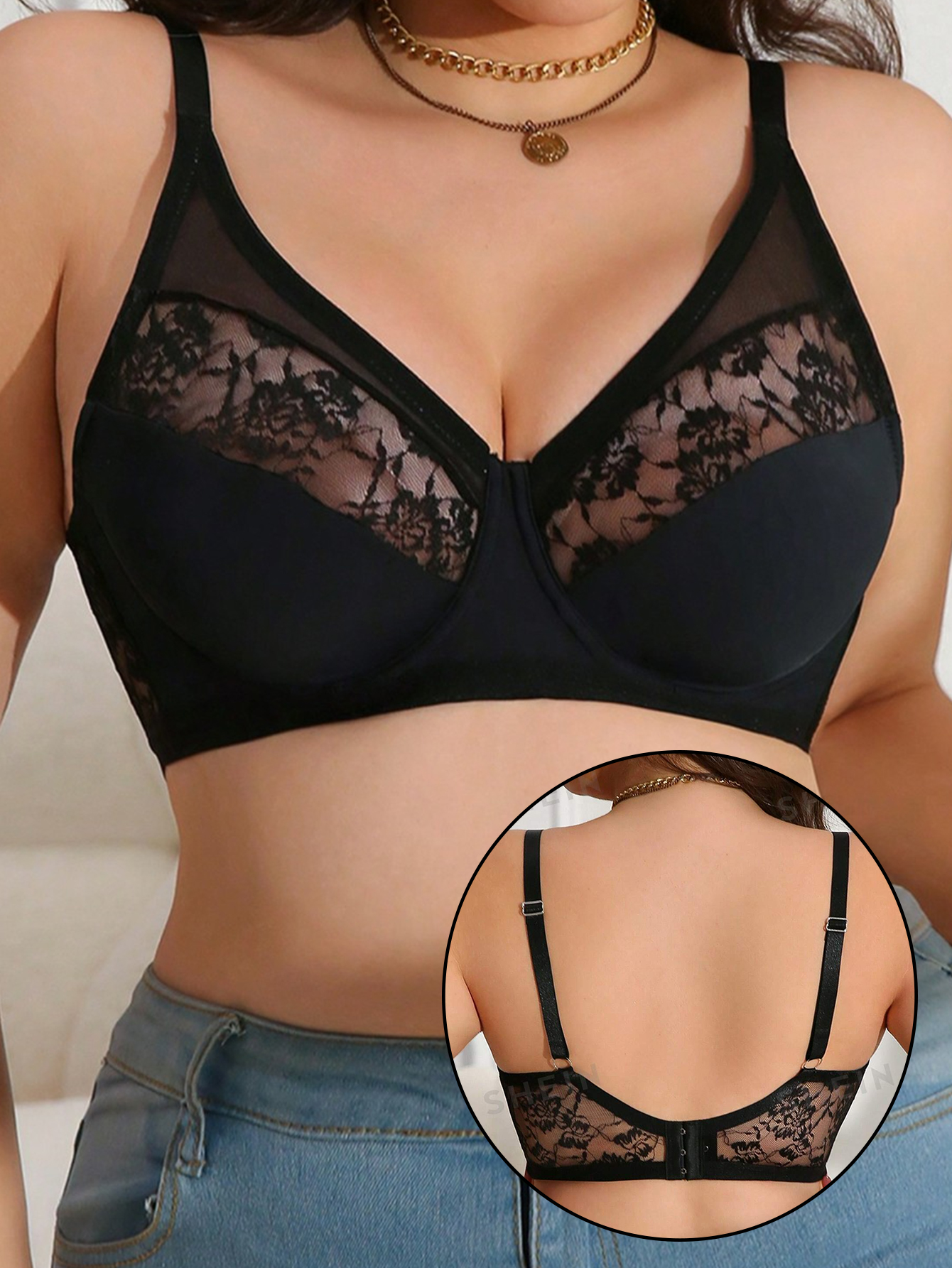Minimizer Bra Women - Бюстгальтер-минимайзер больших размеров с кружевом, кружевной