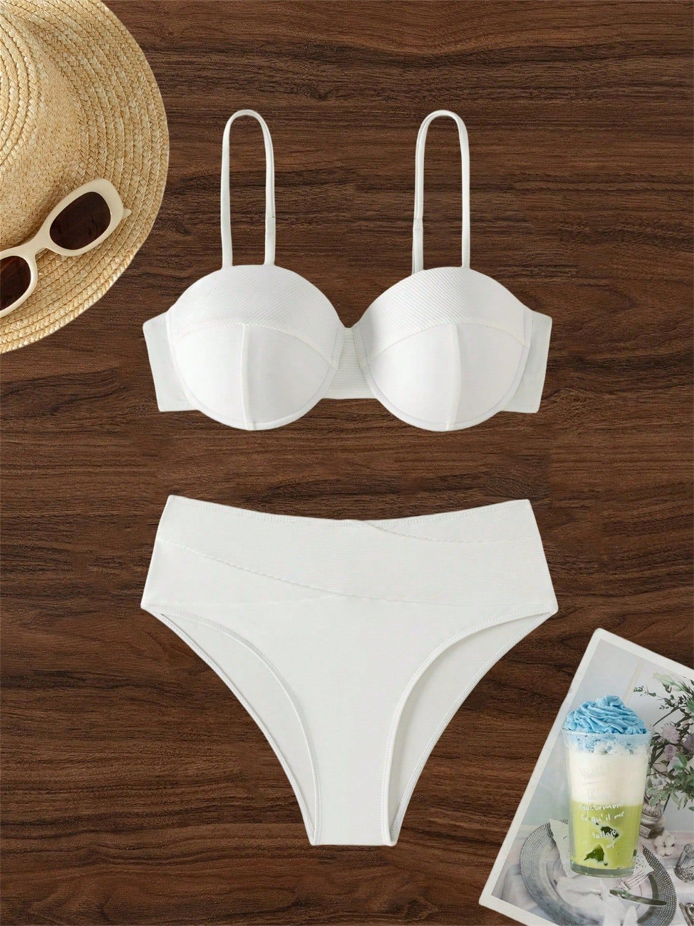 Underwire Bra Padded - Белый бюстгальтер бикини на бретельках сзади