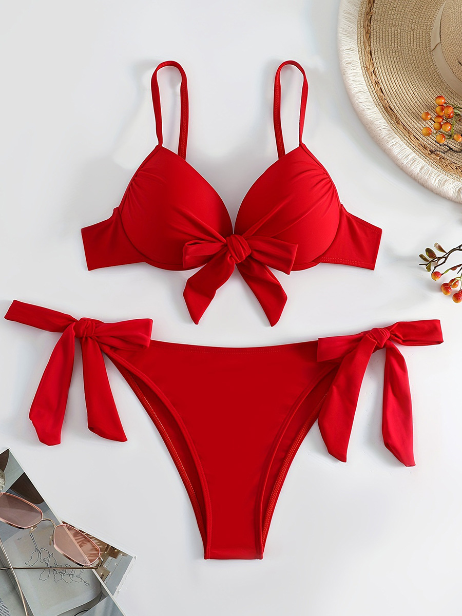 Underwire Bra Padded - Сексуальный завязанный бюстгальтер на косточках, бикини,