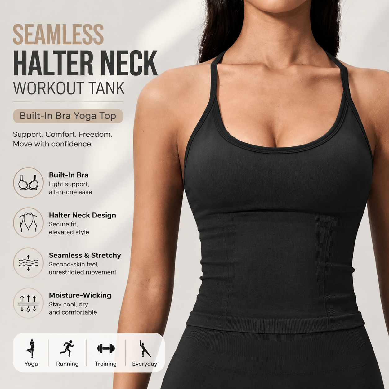 Роскошный спортивный топ 2-в-1 – обзор и цена T Shirt Bra Seamless